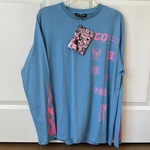 New Girl Order Zumiez Blue and Pink Longsleeve women’s size small NWT